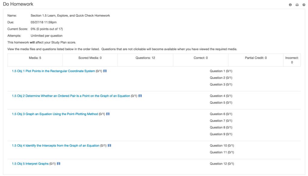 Student homework progress tracker